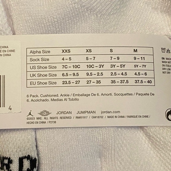 Jordan basketball cushioned Quarter socks 6 pairs - Picture 10 of 12